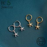 925 Silver Starfish Hoop Earring for Women