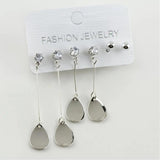 Oval Zircon CZ Metal Earrings Women's Fashion Jewelry Sparkling Dangle Drop