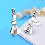 925 Silver Love Bow Tie CZ Crystal Stud Earrings