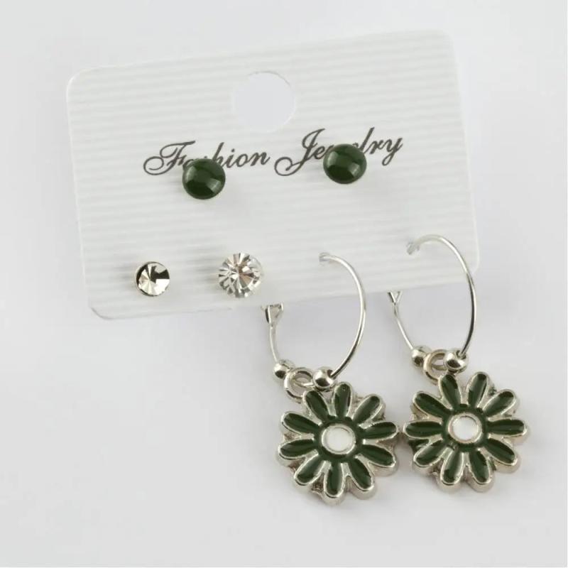 Daisy Cabochons Ring Earrings Set