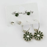 Daisy Cabochons Ring Earrings Set