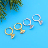 925 Silver Evil Eye CZ Bead Earring Hoop Women