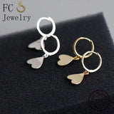 925 Silver Clover Heart Hoop Earrings for Women