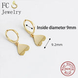 925 Silver Clover Heart Hoop Earrings for Women