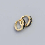 925 Silver Square CZ Diamond Hoop Earrings for Women