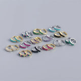 925 Silver Square CZ Diamond Hoop Earrings for Women