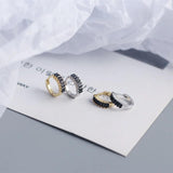 925 Silver Square CZ Diamond Hoop Earrings for Women