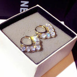 Feminia Tassel Rhinestone Drop Earrings Wedding Jewelry