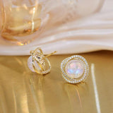 Crystal Earrings for Women Full Cz Studs Wedding Jewelry