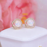 Crystal Earrings for Women Full Cz Studs Wedding Jewelry