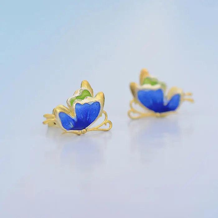 EG5212 24KT Butterfly Stud Earrings for Women Bride Mother Birthday Gift