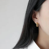 S925 Vintage Chain Hoop Earrings 13mm Minimalist Fine Jewelry