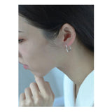 925 Silver Heart Hoop Earrings Women's Ear Accessories Fine Jewelry