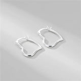 925 Silver Heart Hoop Earrings Women's Ear Accessories Fine Jewelry
