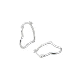 925 Silver Heart Hoop Earrings Women's Ear Accessories Fine Jewelry