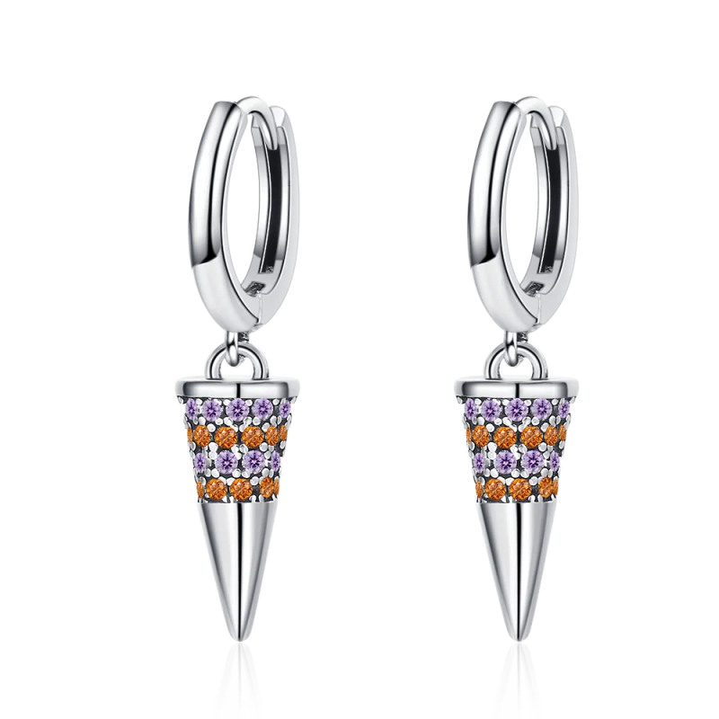 925 Silver Hoop Earrings Zircon Balloon Boy Girl Fine Jewelry