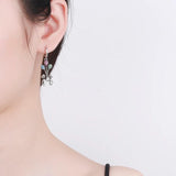 925 Silver Hoop Earrings Zircon Balloon Boy Girl Fine Jewelry