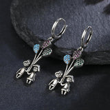 925 Silver Hoop Earrings Zircon Balloon Boy Girl Fine Jewelry