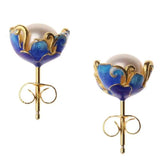 Enamel Porcelain Earrings Chinese Retro Bohemian Craft Charm Women