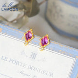 Princess Earring 925 Sterling Silver Synthetic Corundum Fine Jewelry