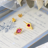 Princess Earring 925 Sterling Silver Synthetic Corundum Fine Jewelry