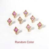 Princess Earring 925 Sterling Silver Synthetic Corundum Fine Jewelry