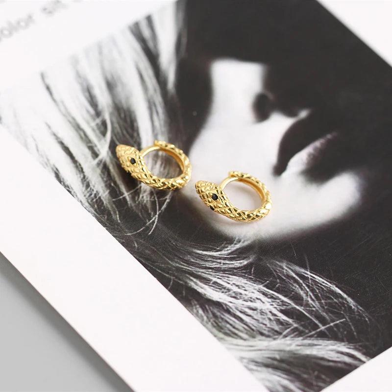 925 Silver Snake Eye Hoop Earring for Women