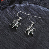 Sterling Silver Turtle Drop Earrings Zircon Party Jewelry