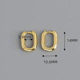 925 Silver Small Square Rectangle Hoop Earrings for Women