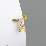 925 Silver A Letter Ear Cuff Clip On No Piercing Hoop Earring