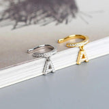 925 Silver A Letter Ear Cuff Clip On No Piercing Hoop Earring