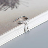 925 Silver A Letter Ear Cuff Clip On No Piercing Hoop Earring