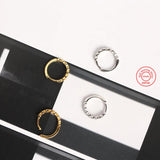 Sterling Silver 925 Small Huggie Circle Hoop Earrings with Crystals for Women