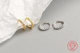 Sterling Silver 925 Small Huggie Circle Hoop Earrings with Crystals for Women