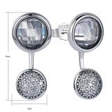 925 Silver Elegance Earrings Clear CZ Crystals Women Wedding Jewelry