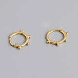 925 Silver Circle Steering Wheel Rudder Hoop Earrings