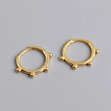 925 Silver Circle Steering Wheel Rudder Hoop Earrings