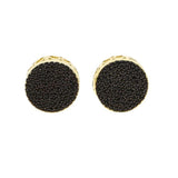 Hip Hop 14MM Round Cz 925 Silver Earrings For Men Women Two Tone Jewelry