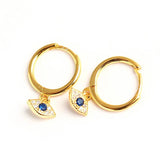 925 Silver Evil Eye Small Hoops Earrings Women Girl Gift