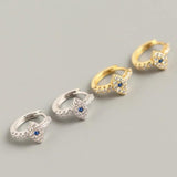 925 Silver Evil Eye Small Hoops Earrings Women Girl Gift