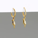925 Silver Bird Parrot Zirconia Pendant Hoop Earrings