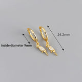 925 Silver Bird Parrot Zirconia Pendant Hoop Earrings