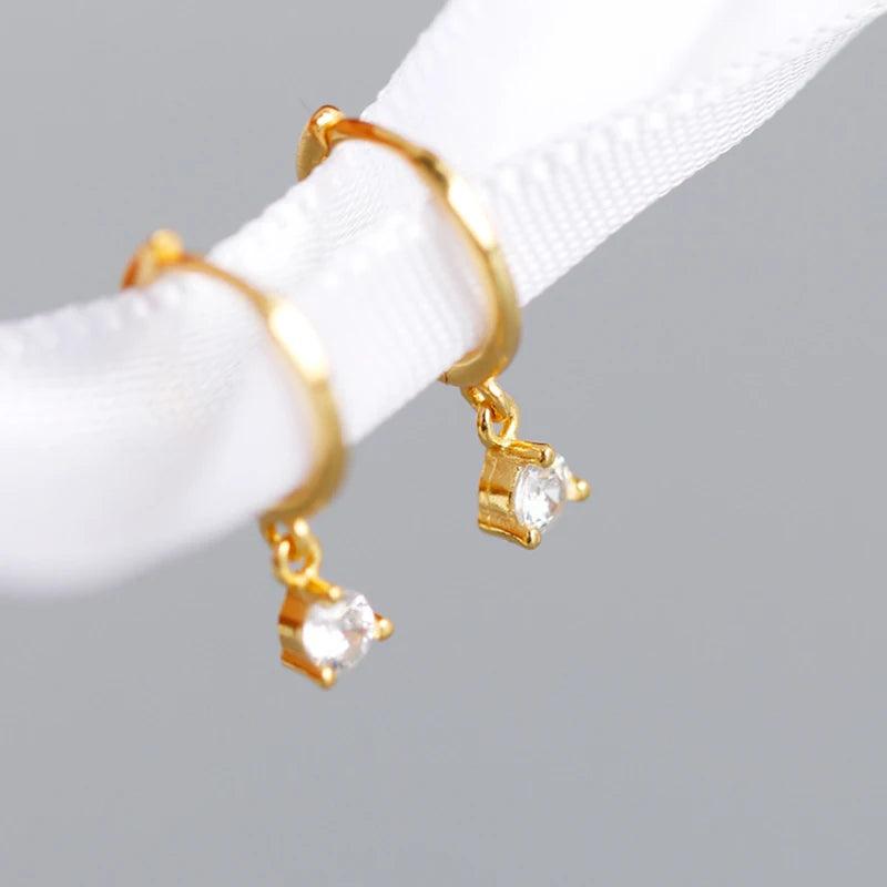 925 Silver Small Round Zirconia Hoop Earring For Women