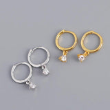 925 Silver Small Round Zirconia Hoop Earring For Women