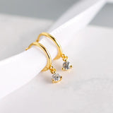 925 Silver Small Round Zirconia Hoop Earring For Women