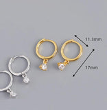 925 Silver Small Round Zirconia Hoop Earring For Women