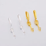 925 Silver Cupid Arrow Zircon Piercing Hoop Earring