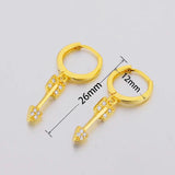 925 Silver Cupid Arrow Zircon Piercing Hoop Earring
