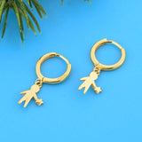 925 Silver Small Boy With Star Hoop Earring For Women