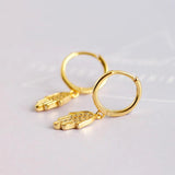 925 Silver Hand of Fatima Earrings with Zircon